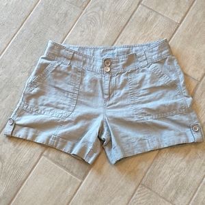 Caslon Gray Linen Cotton Blend Cargo Shorts 10